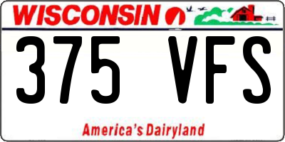 WI license plate 375VFS
