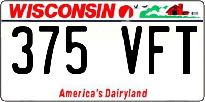 WI license plate 375VFT