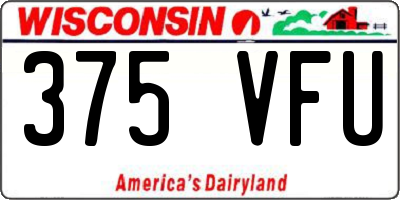 WI license plate 375VFU