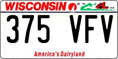 WI license plate 375VFV