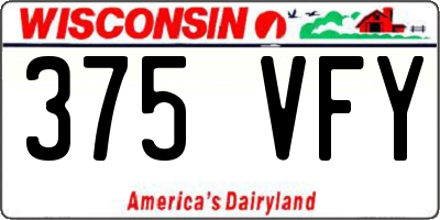 WI license plate 375VFY