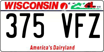 WI license plate 375VFZ