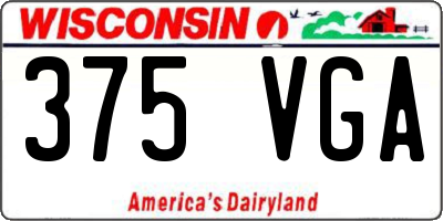 WI license plate 375VGA