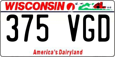 WI license plate 375VGD