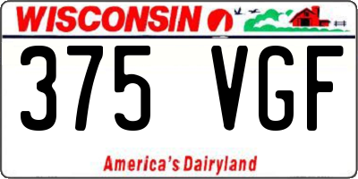 WI license plate 375VGF