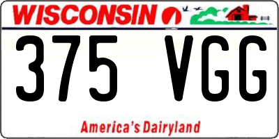 WI license plate 375VGG