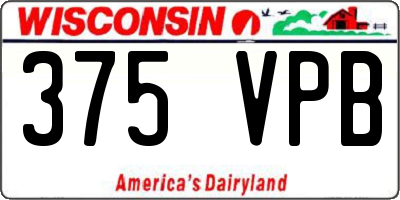 WI license plate 375VPB