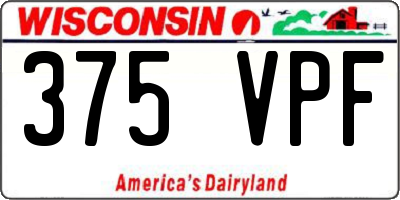 WI license plate 375VPF