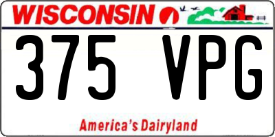 WI license plate 375VPG