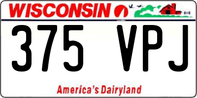 WI license plate 375VPJ