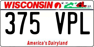 WI license plate 375VPL