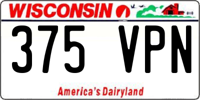 WI license plate 375VPN