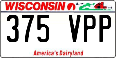 WI license plate 375VPP