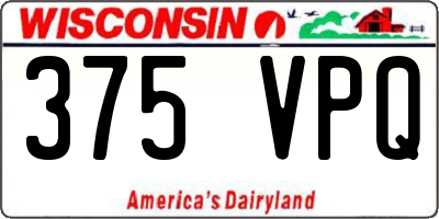 WI license plate 375VPQ