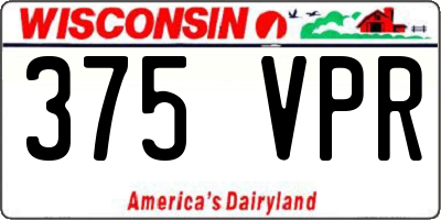 WI license plate 375VPR