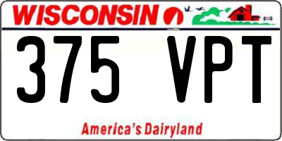 WI license plate 375VPT