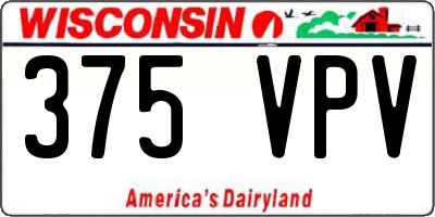 WI license plate 375VPV