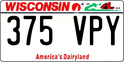 WI license plate 375VPY