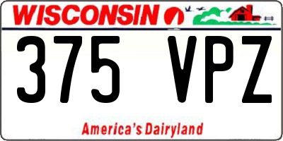 WI license plate 375VPZ