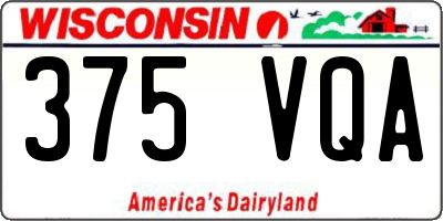 WI license plate 375VQA