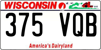 WI license plate 375VQB
