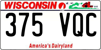WI license plate 375VQC