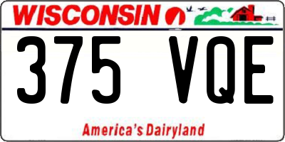 WI license plate 375VQE