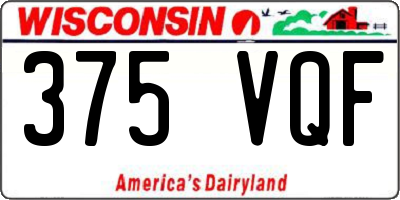 WI license plate 375VQF