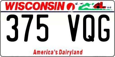 WI license plate 375VQG