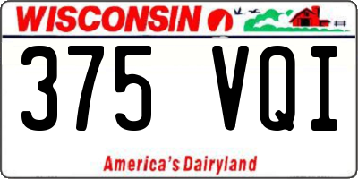 WI license plate 375VQI