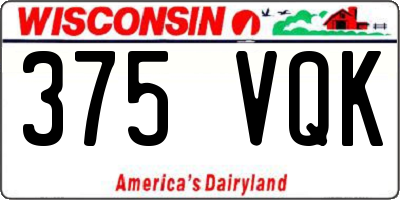 WI license plate 375VQK