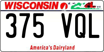 WI license plate 375VQL