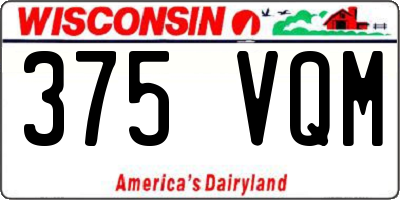 WI license plate 375VQM