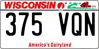 WI license plate 375VQN