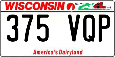 WI license plate 375VQP