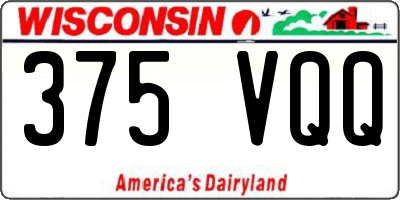 WI license plate 375VQQ