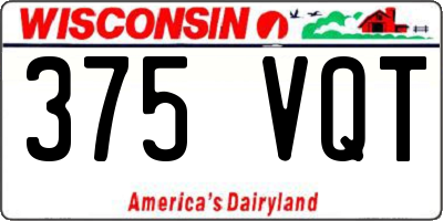 WI license plate 375VQT