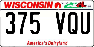 WI license plate 375VQU