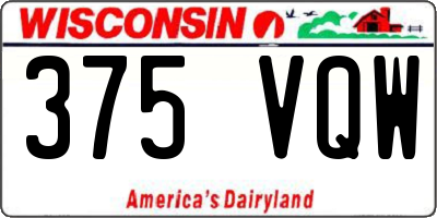 WI license plate 375VQW