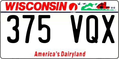 WI license plate 375VQX
