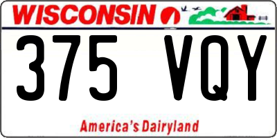 WI license plate 375VQY