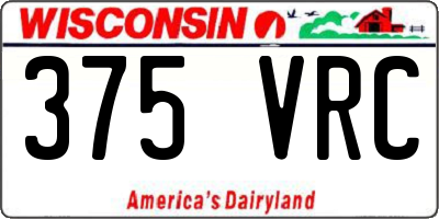 WI license plate 375VRC