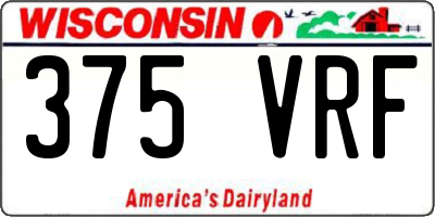 WI license plate 375VRF