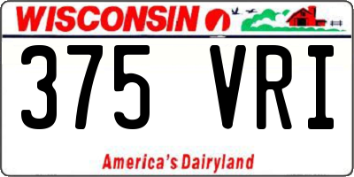 WI license plate 375VRI
