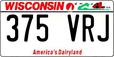 WI license plate 375VRJ