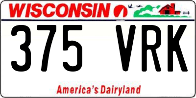 WI license plate 375VRK