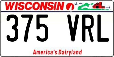 WI license plate 375VRL
