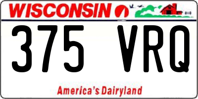 WI license plate 375VRQ