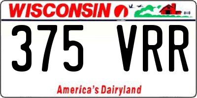 WI license plate 375VRR