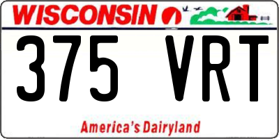 WI license plate 375VRT